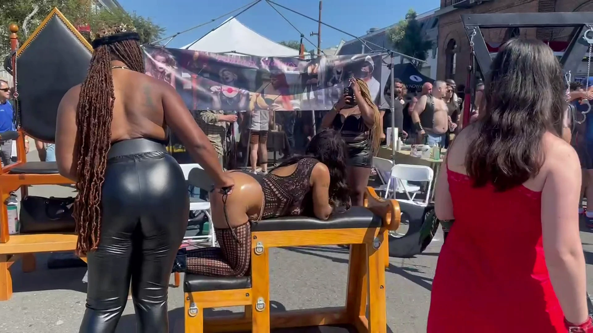 Ebony spanked in public Folsom street fair 2022