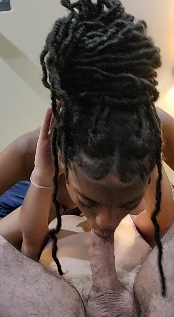 training her throat , my 19 year old ebony friend , how is she doing