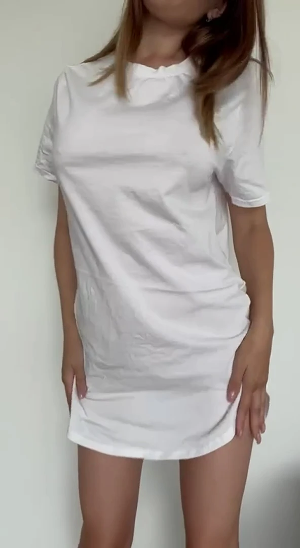 on the outside, a simple white T-shirt, and underneath
