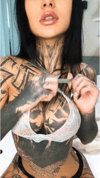 My boobs look so different with ink, I had to get used to them