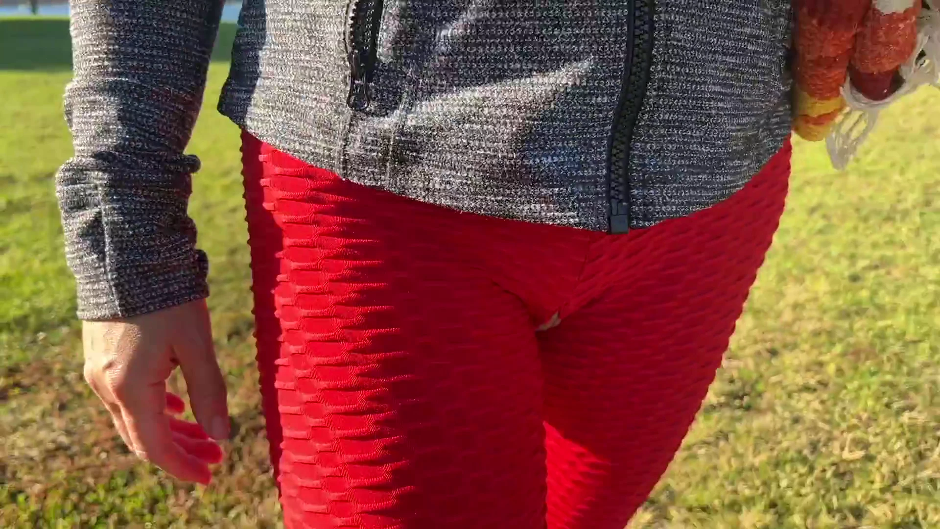It's fun wearing these yoga pants with a hole in the crotch out in public!
